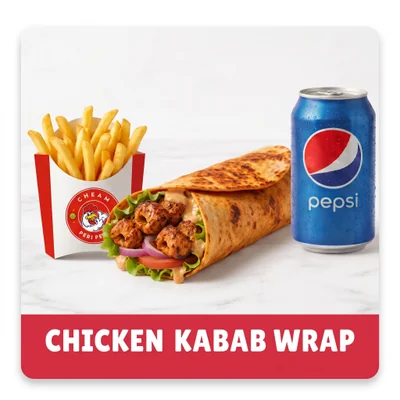 Spiced Chicken Kebab Wrap at Cheam Peri Peri